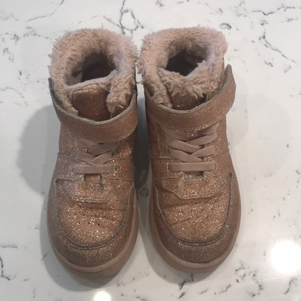 H & M blush sparkle high tops